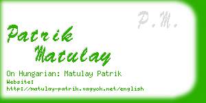 patrik matulay business card